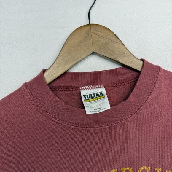 Vintage West Virginia Sweatshirt Mens XL Red Graphic Crewneck Spellout Faded 90s - Picture 4 of 10